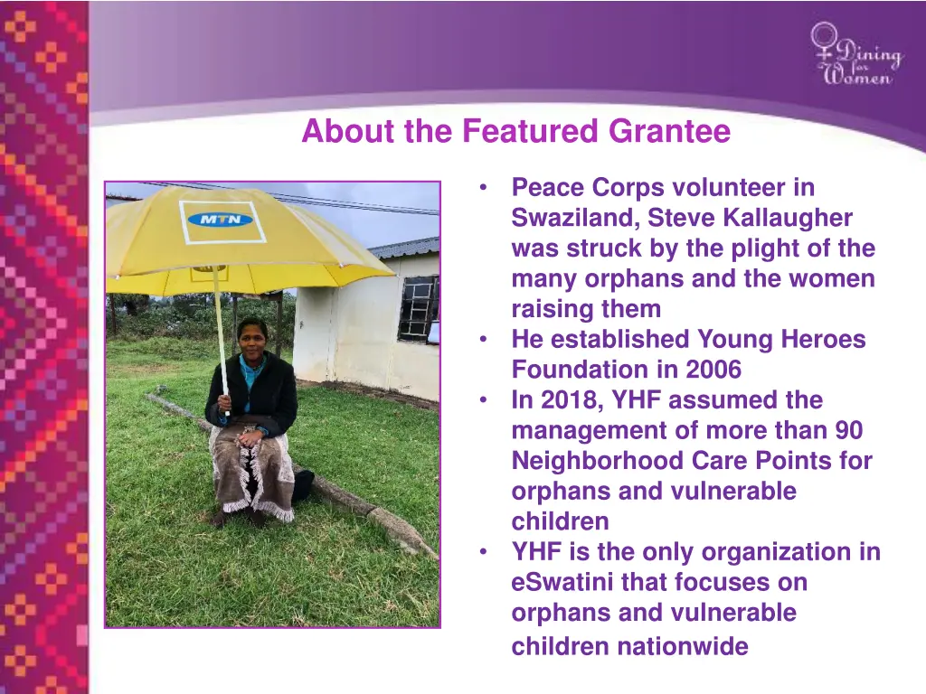 about the featured grantee