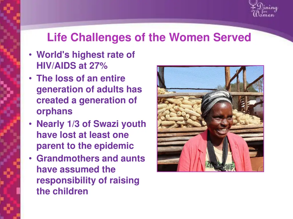 life challenges of the women served 1