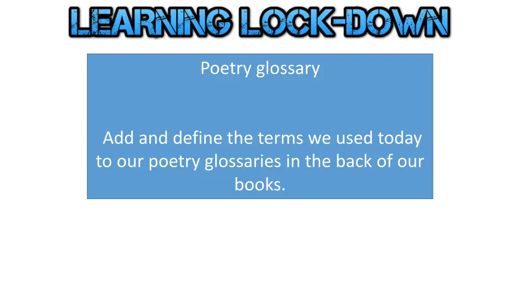 poetry glossary