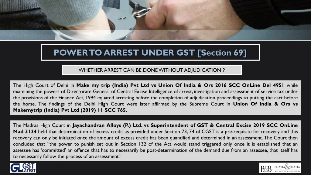 power to arrest under gst section 69 2