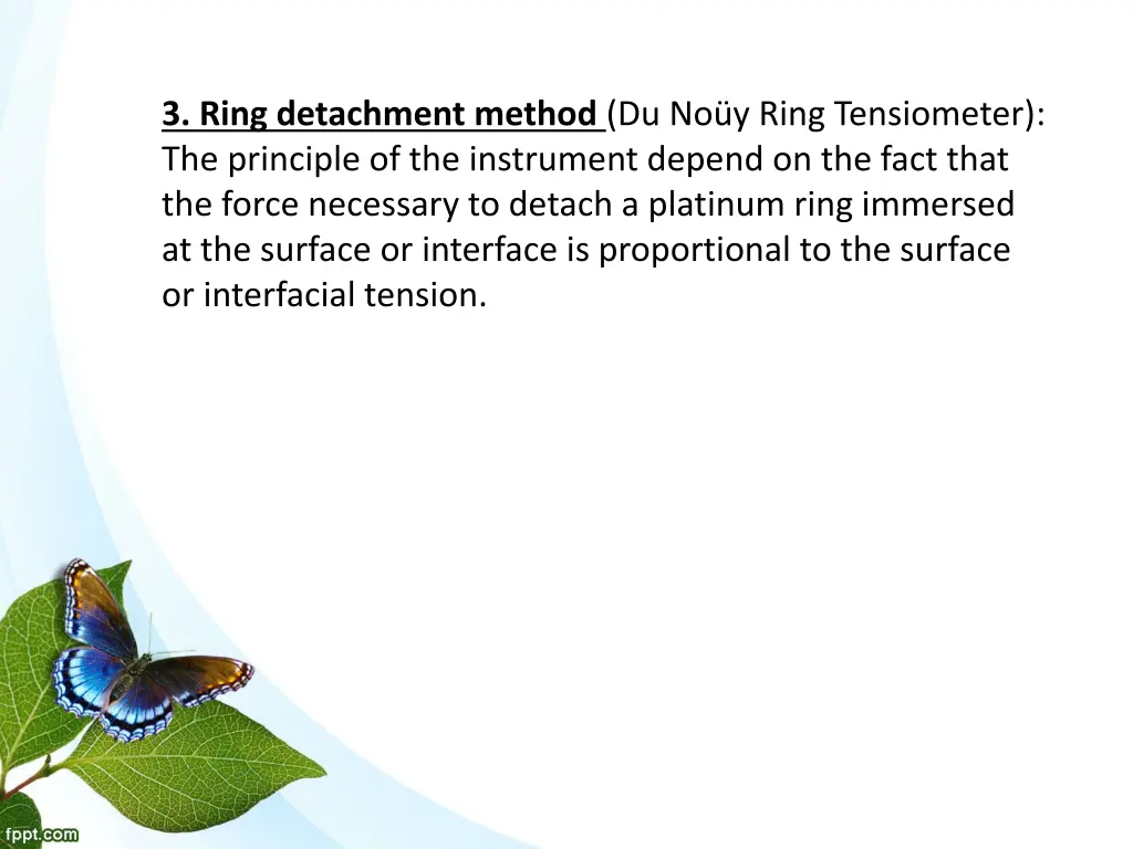 3 ring detachment method du no y ring tensiometer