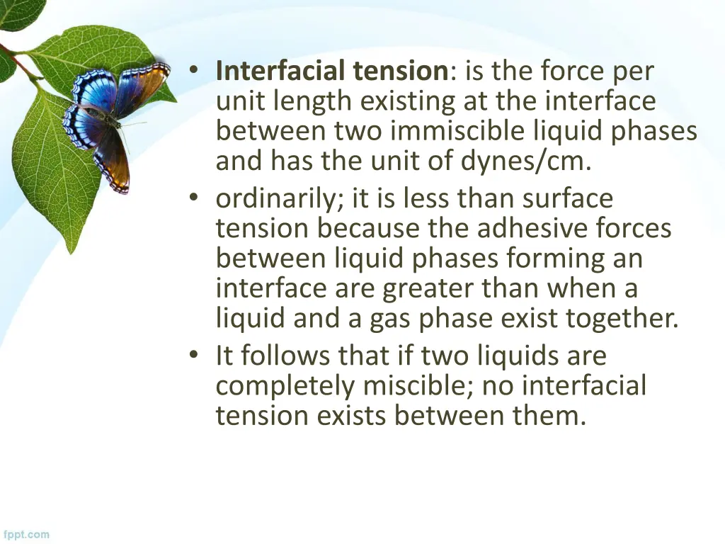 interfacial tension is the force per unit length