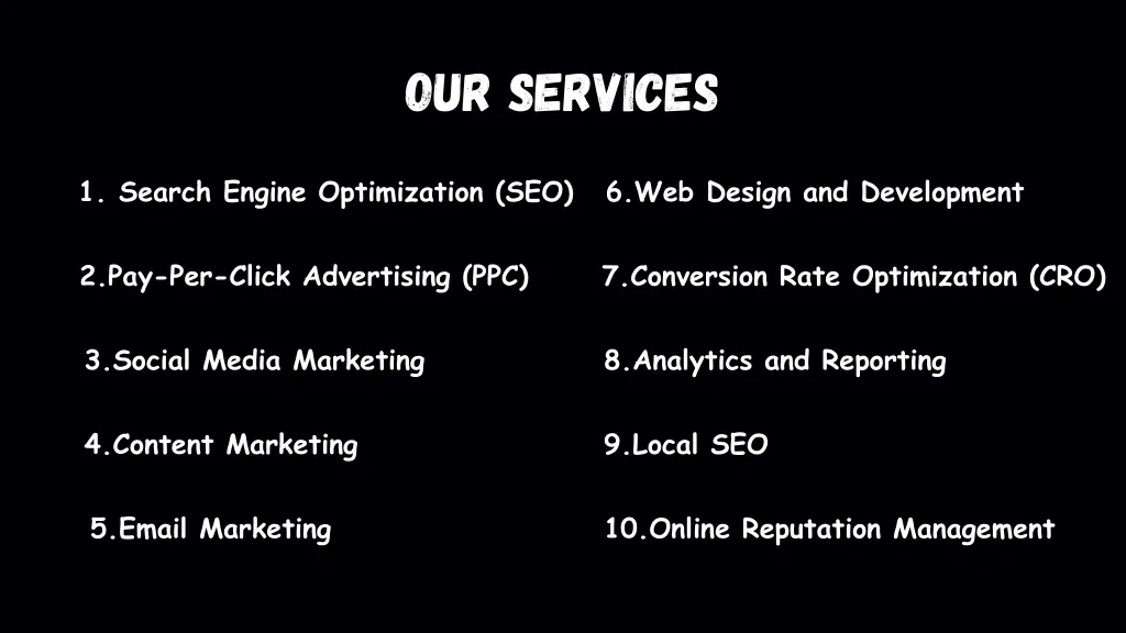 our services