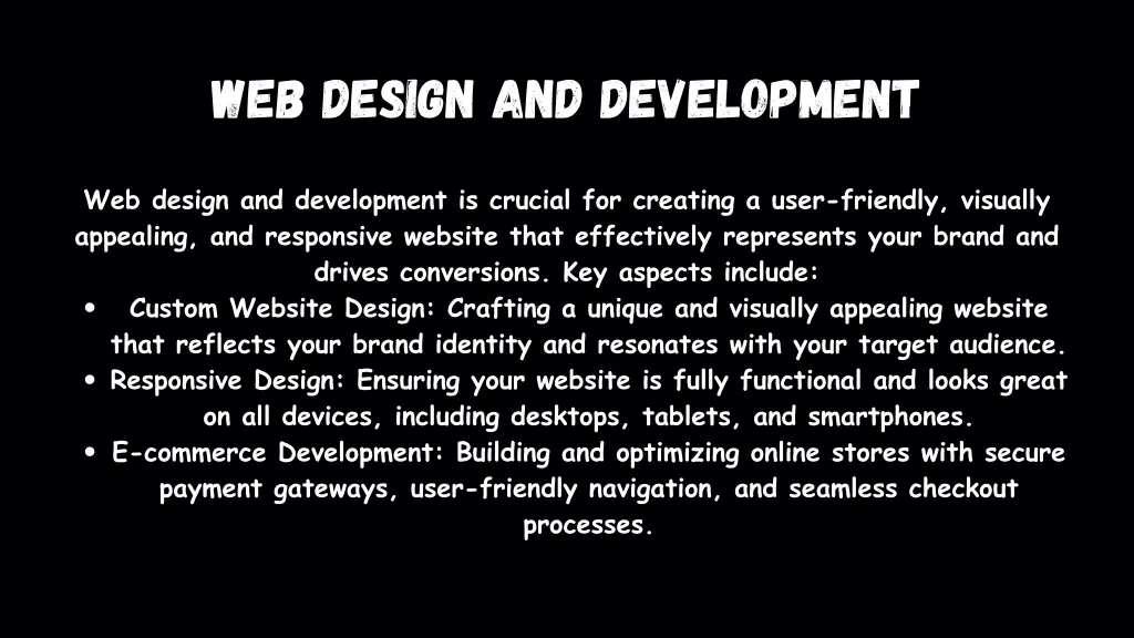 web design and development