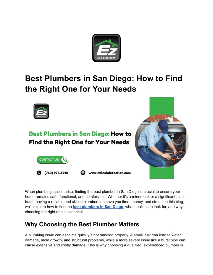 best plumbers in san diego how to find the right