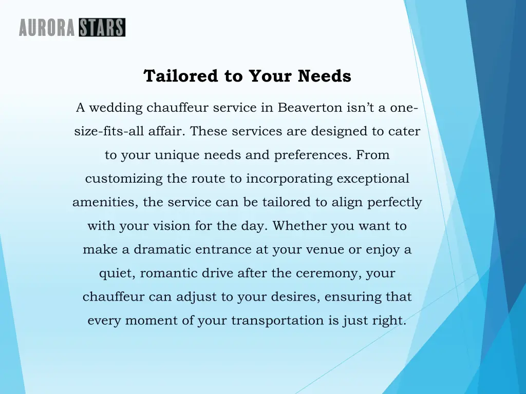 tailored to your needs