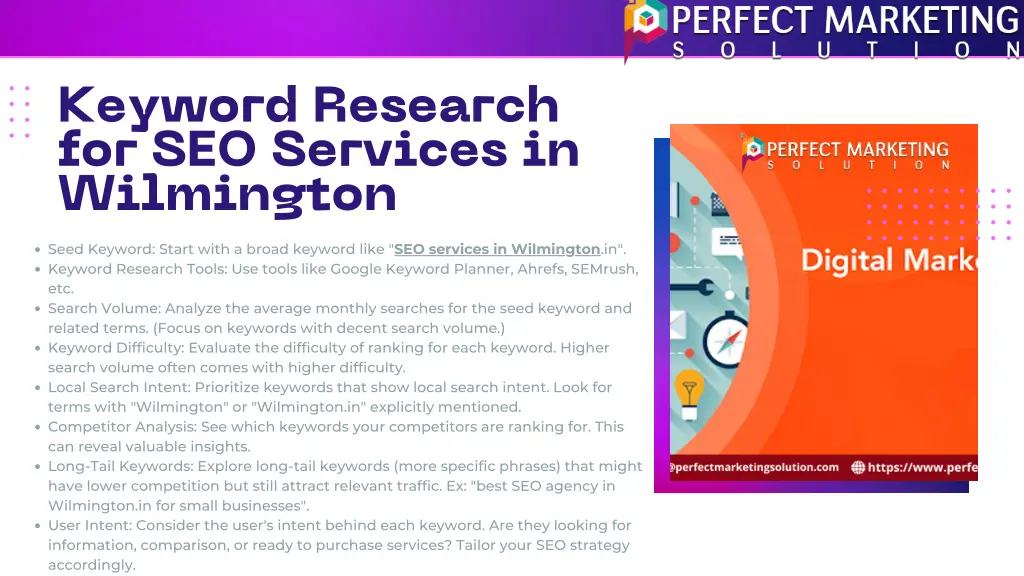 keyword research for seo services in wilmington