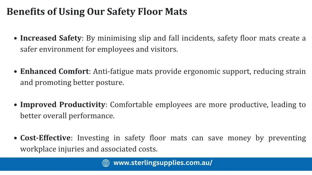 benefits of using our safety floor mats