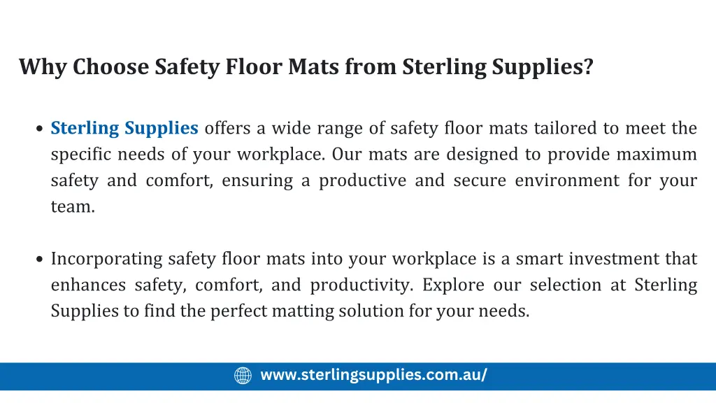 why choose safety floor mats from sterling