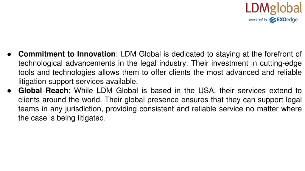 commitment to innovation ldm global is dedicated