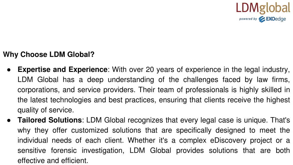 why choose ldm global