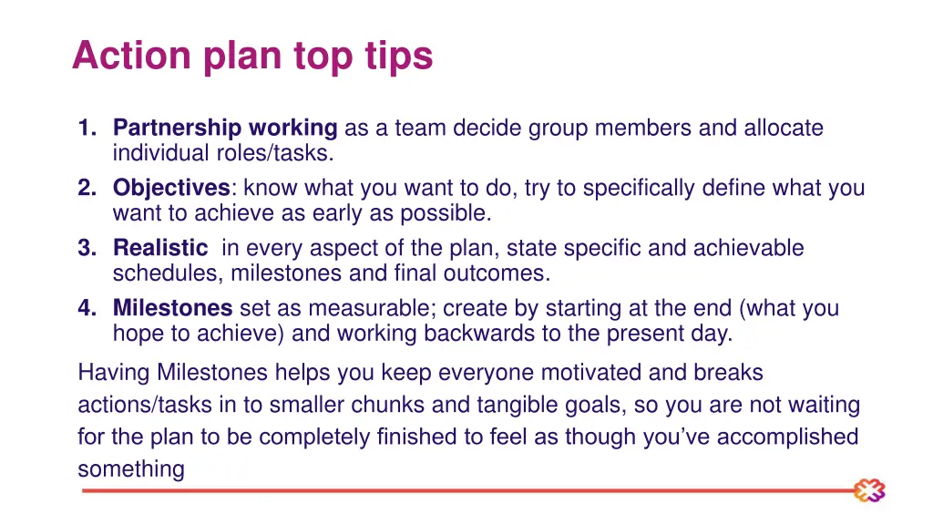 action plan top tips