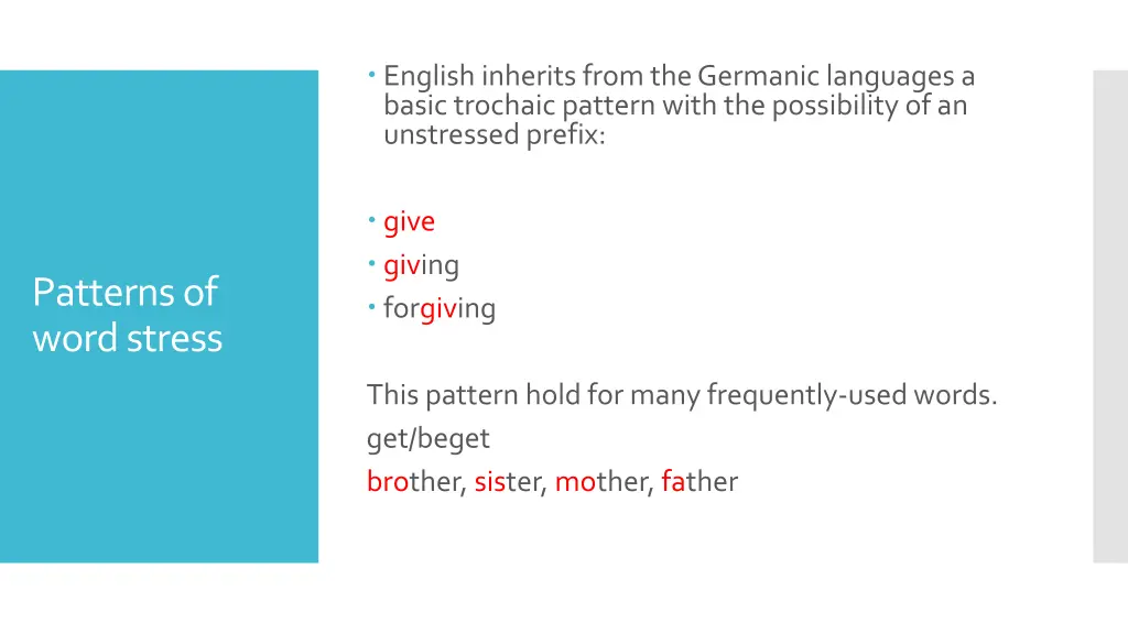 english inherits from the germanic languages