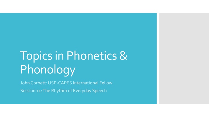 topics in phonetics phonology