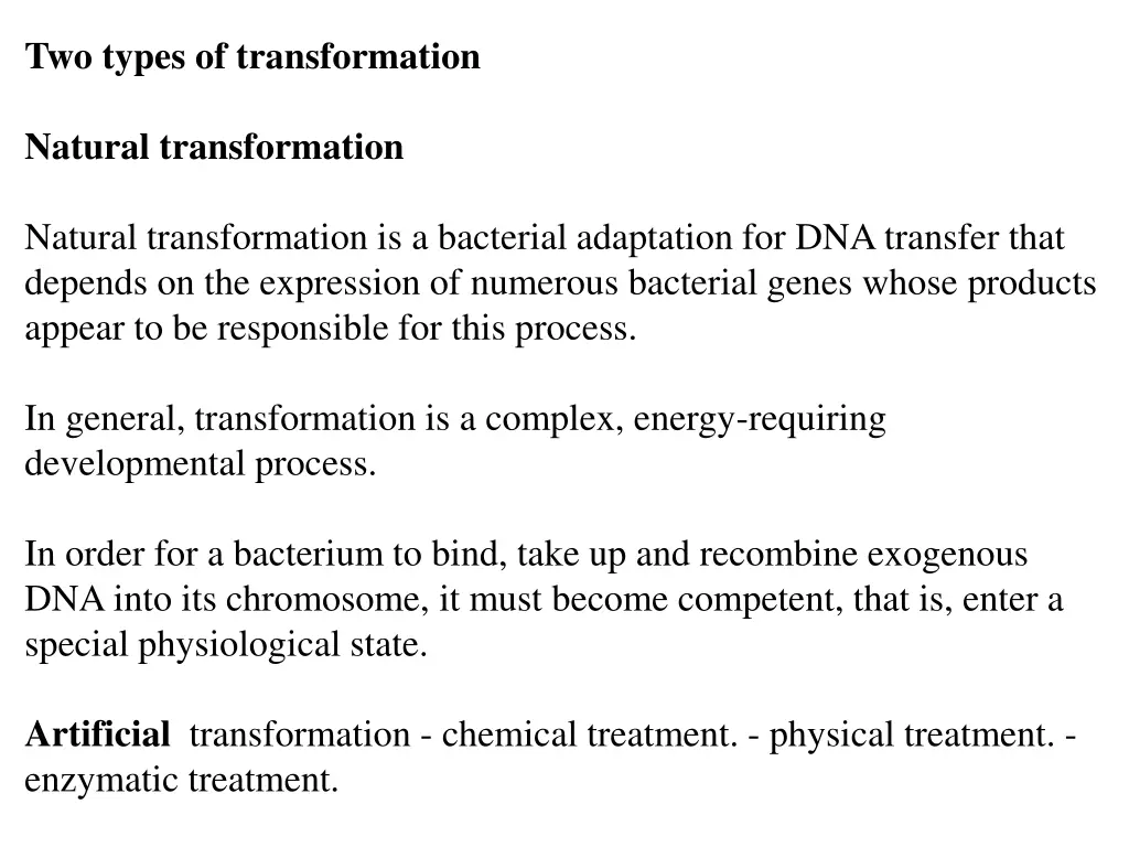 two types of transformation