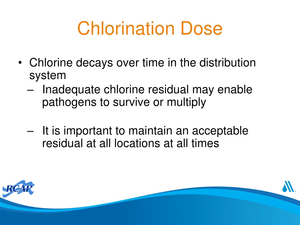 chlorination dose 1