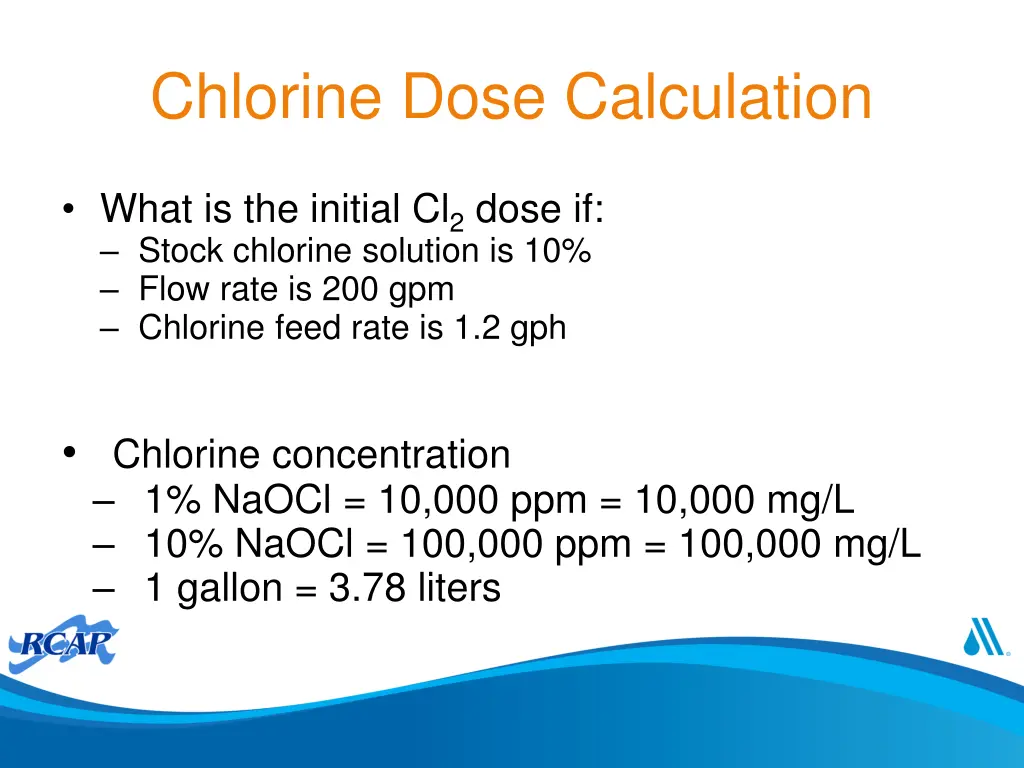 chlorine dose calculation