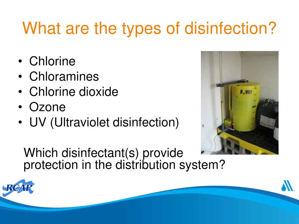 what are the types of disinfection