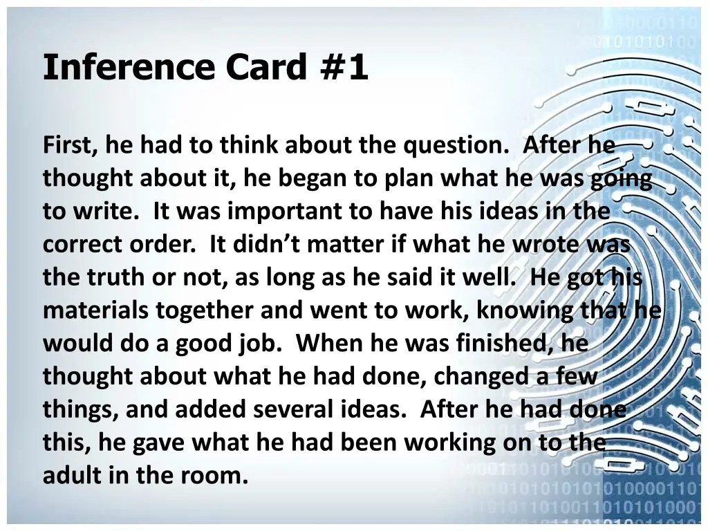 inference card 1