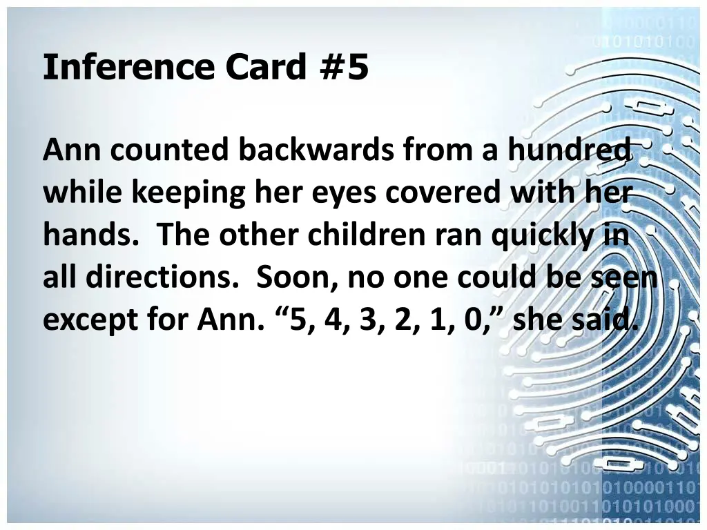 inference card 5