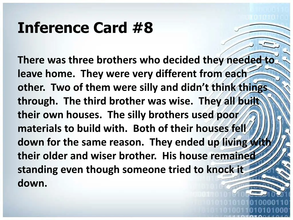 inference card 8