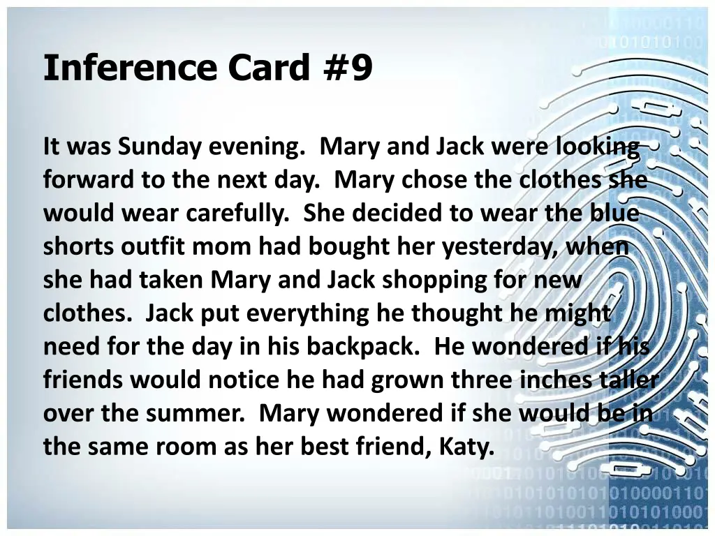 inference card 9