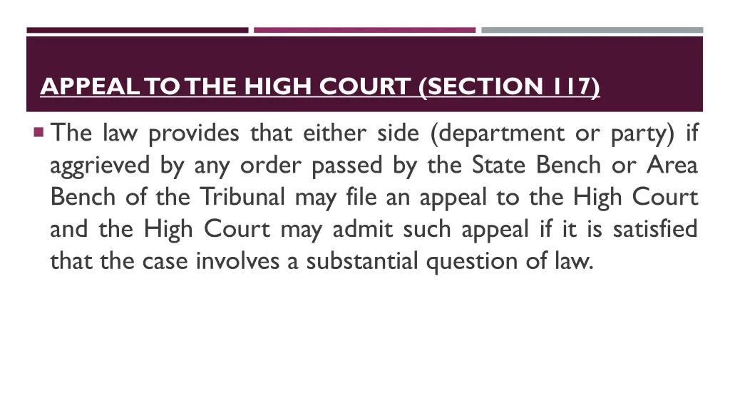 appeal to the high court section 117