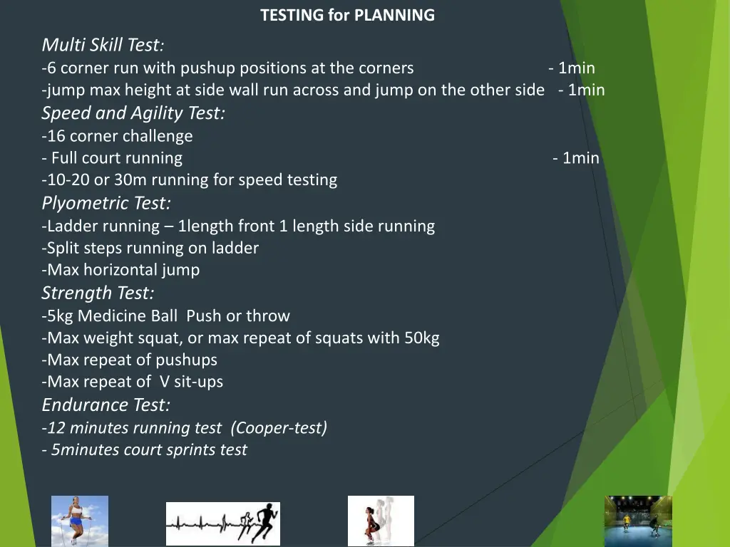 testing for planning