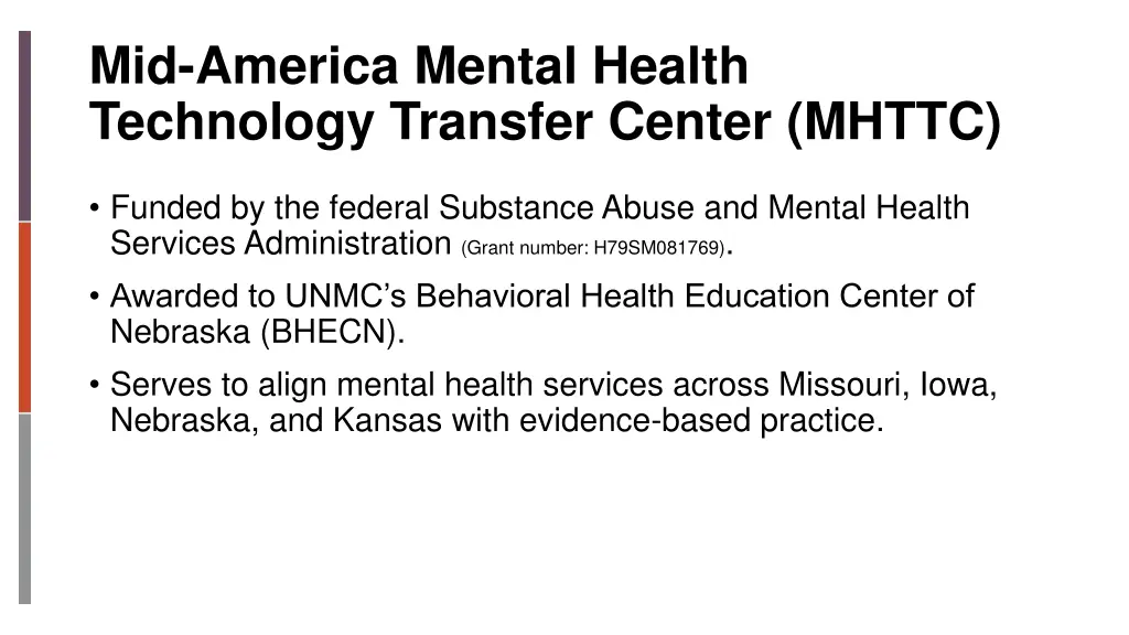 mid america mental health technology transfer