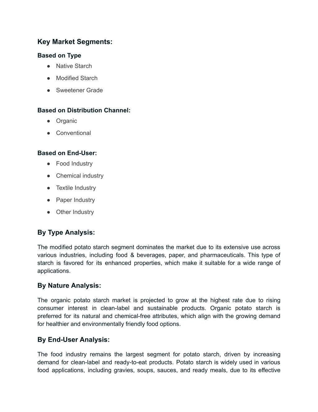 key market segments