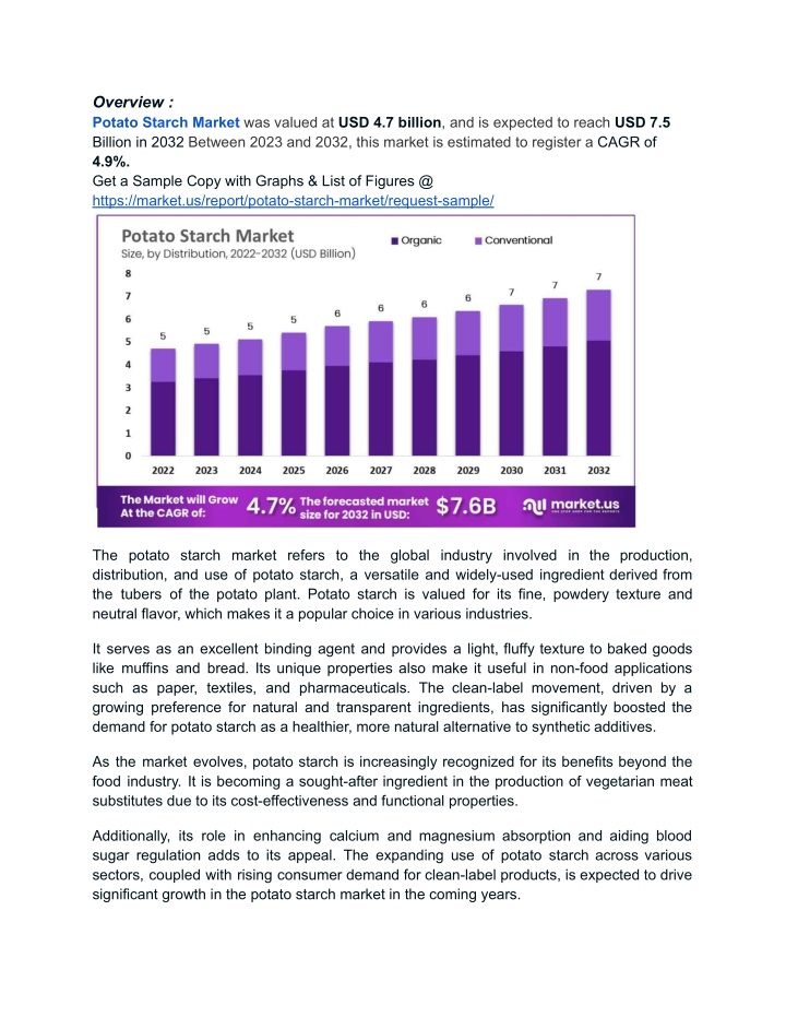 overview potato starch market was valued