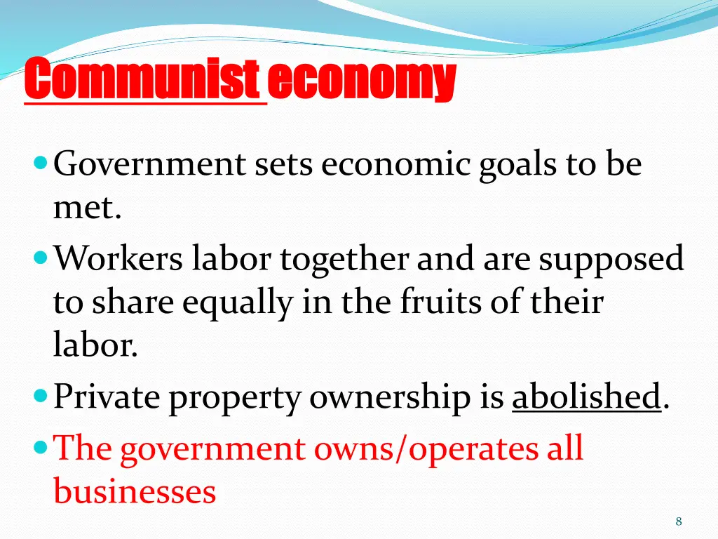 communist communist economy