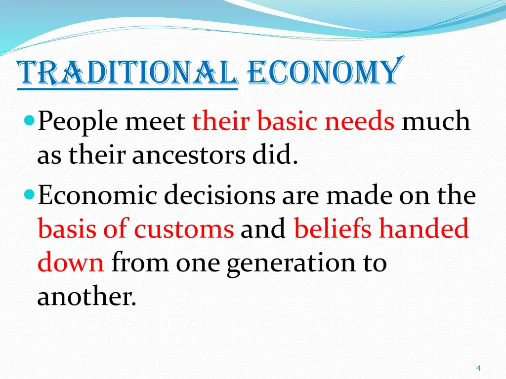 traditional economy