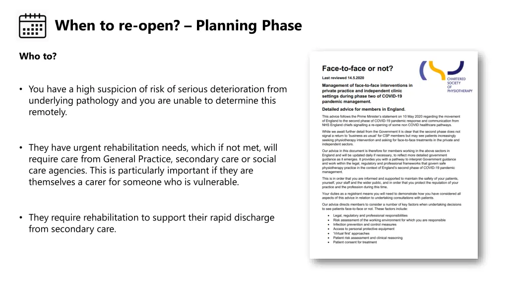 when to re open planning phase