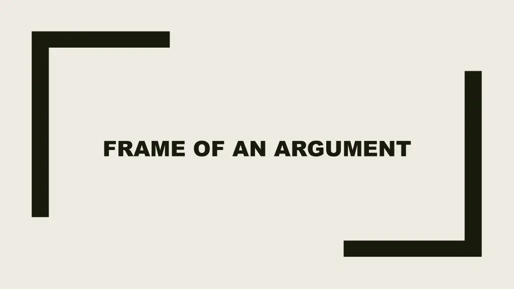 frame of an argument