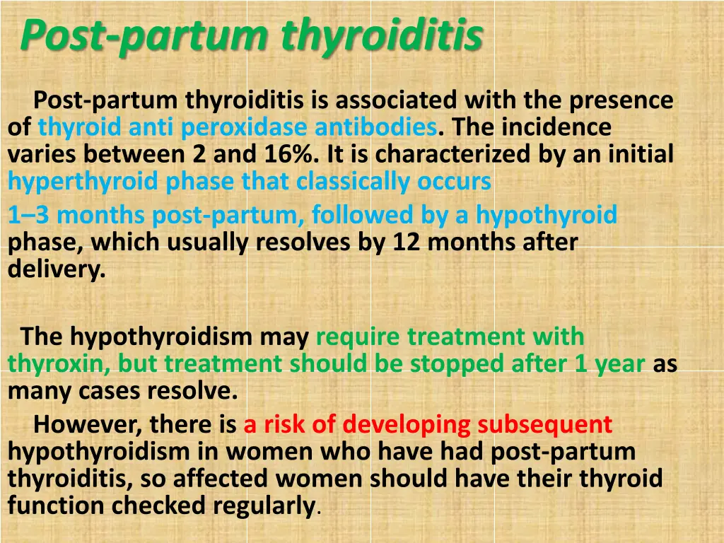 post partum thyroiditis