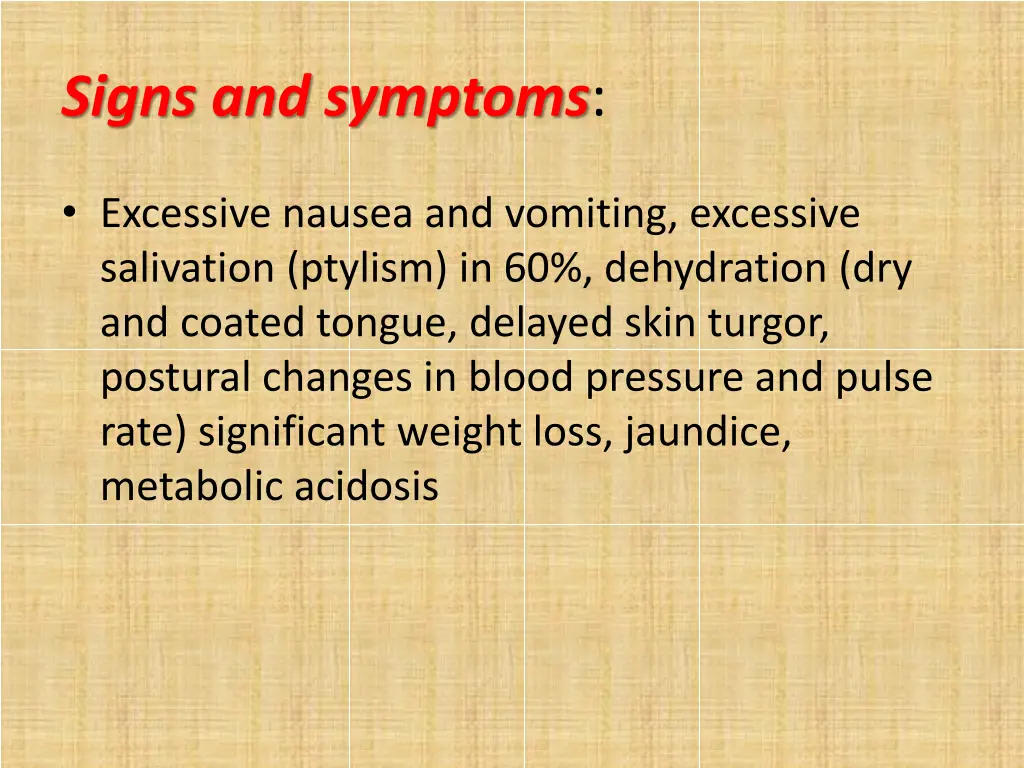 signs and symptoms