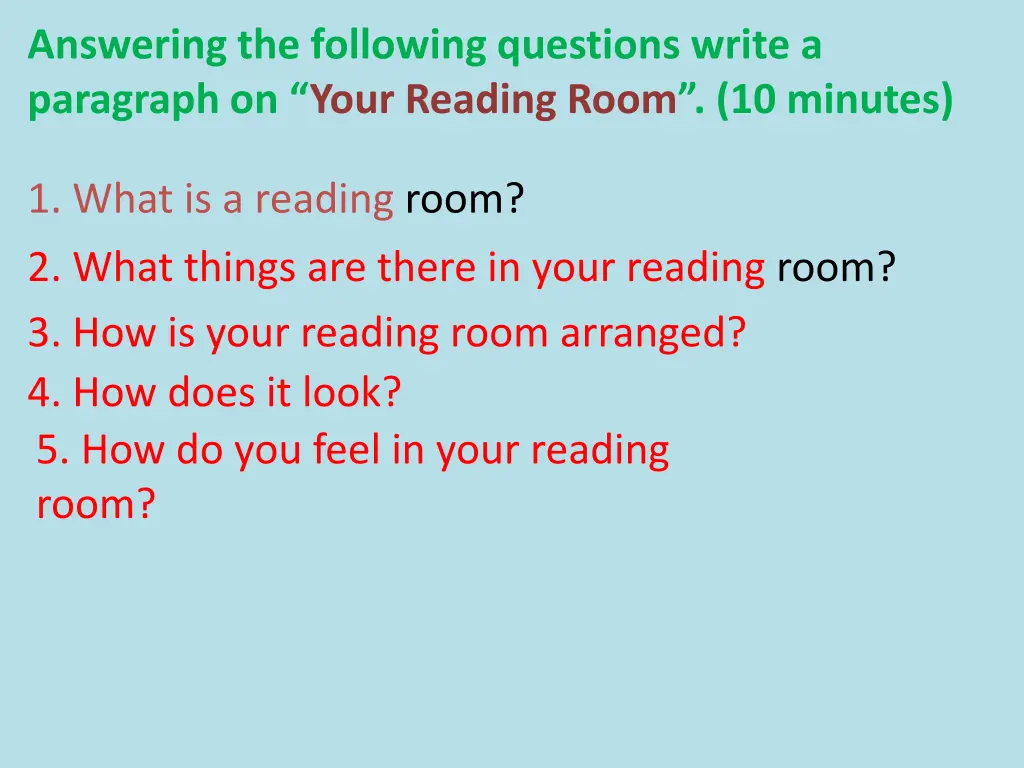 answering the following questions write