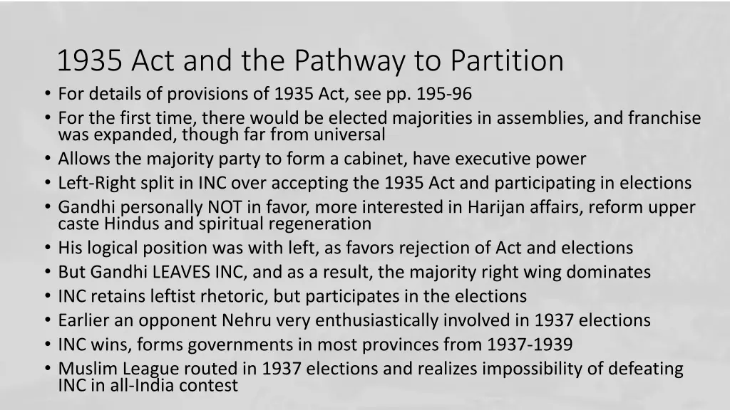 1935 act and the pathway to partition for details