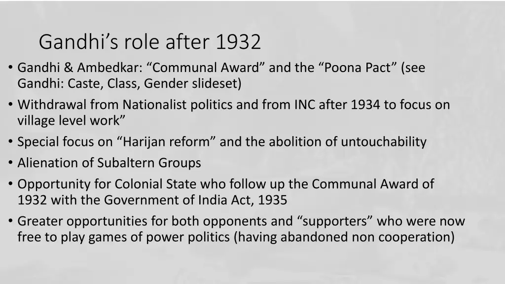 gandhi s role after 1932 gandhi ambedkar communal