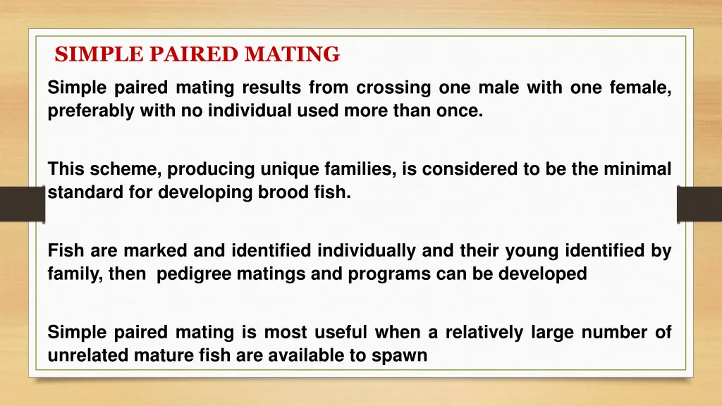 simple paired mating