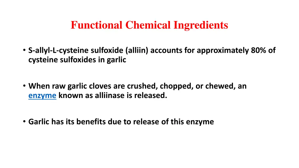 functional chemical ingredients