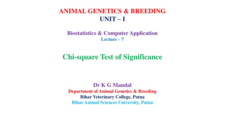 animal genetics breeding unit i