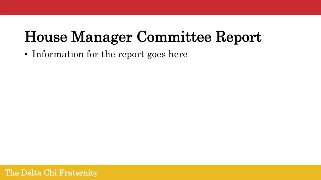 house manager committee report house manager