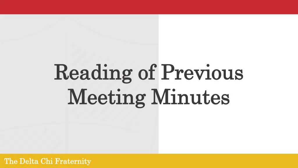 reading of previous reading of previous meeting