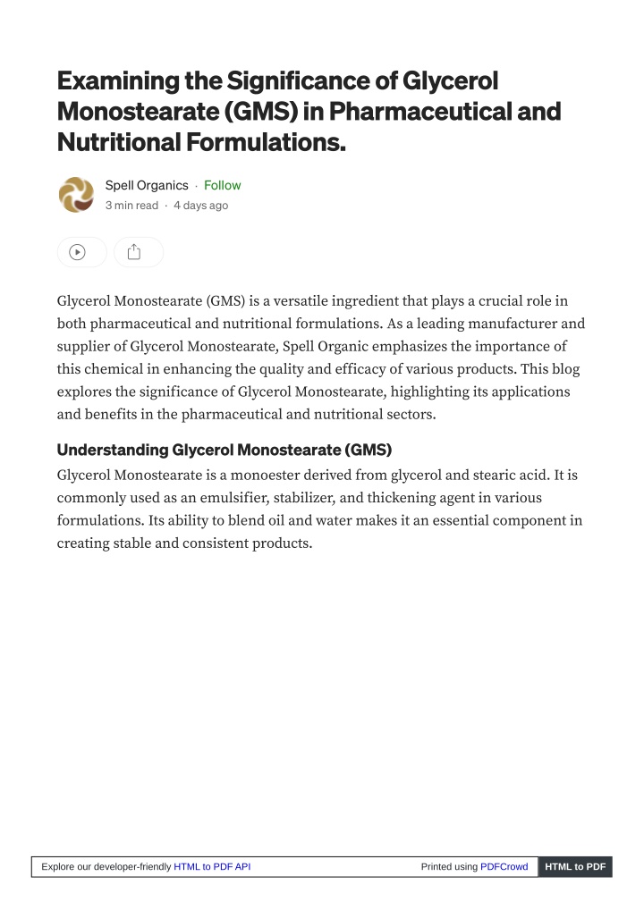 examining the significance of glycerol