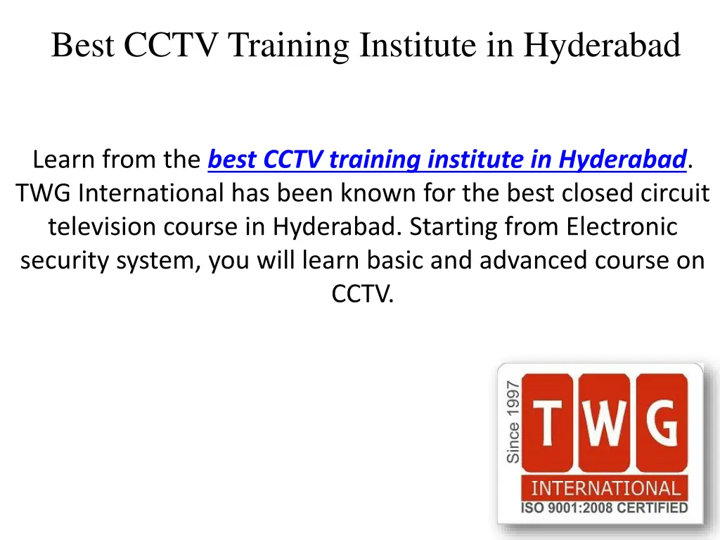 best cctv training institute in hyderabad