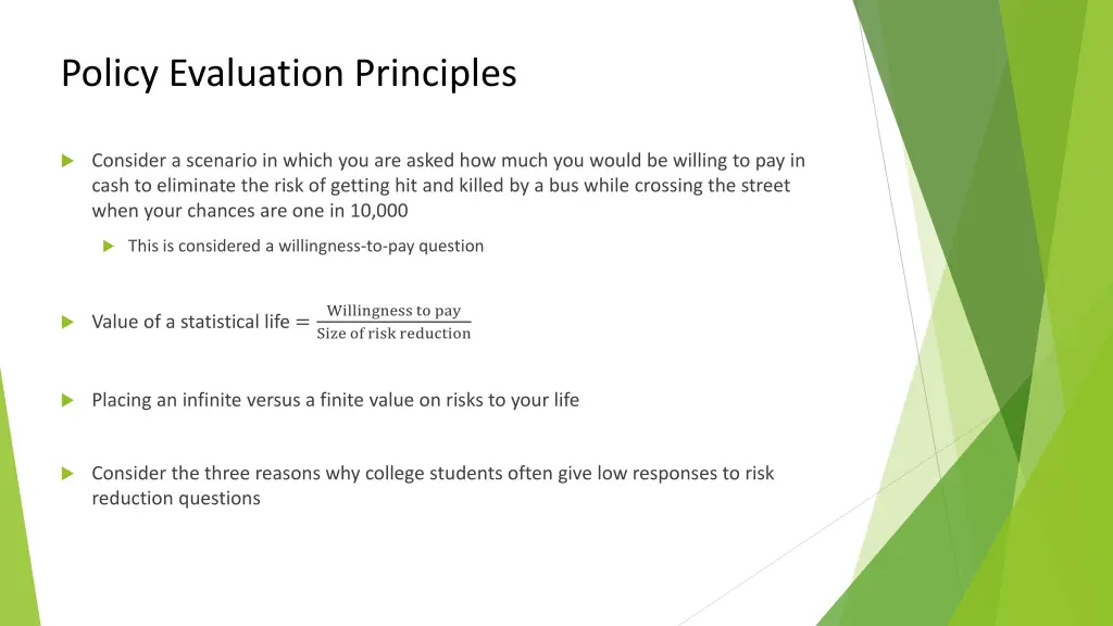 policy evaluation principles