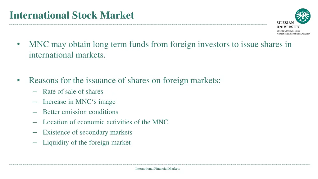 international stock market