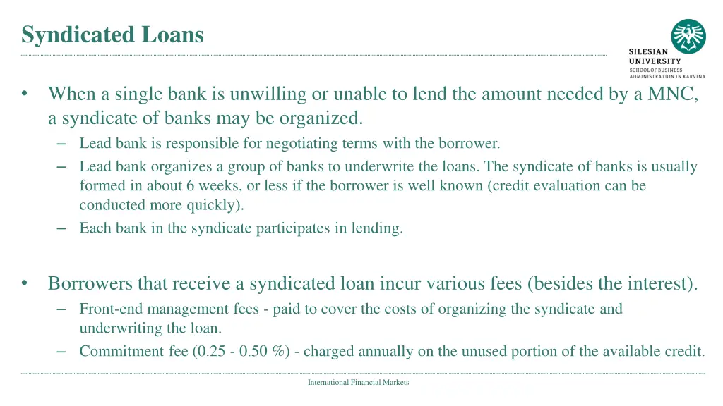 syndicated loans